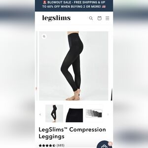 Black Legslims Compression Legging New Never Worn Helpful For Cellulite Lipodema